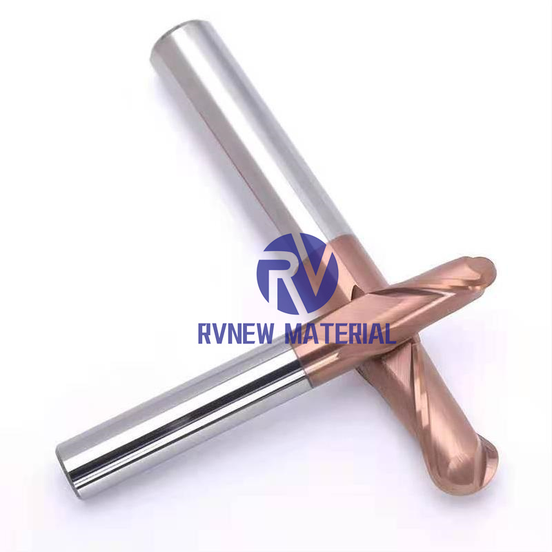 Solid Carbide 2 Flute Ball Nose End Mill for High Hardness