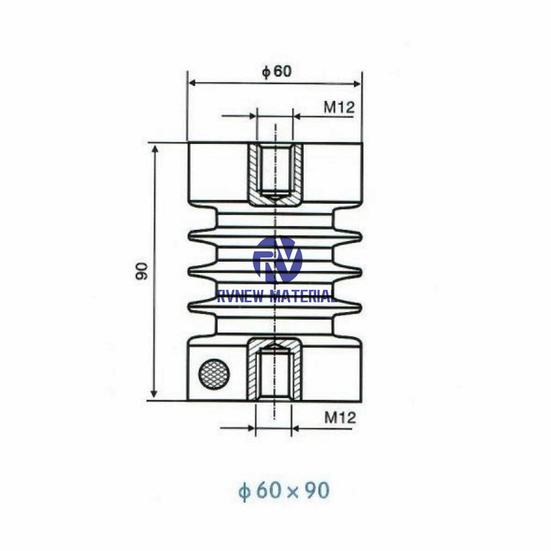6KV High Voltage 60×90 Insulator Epoxy Resin Rod Insulator
