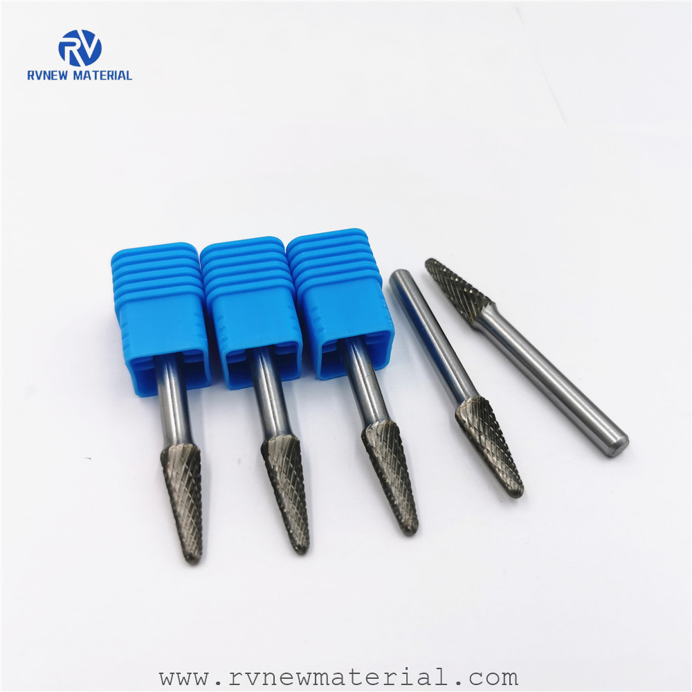 Solid Tungsten Carbide Rotary Burrs Double Cut Rounded Cone Taper Shape SL Rotary File Carbide Burrs