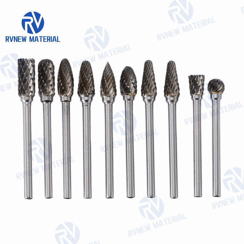 Solid Carbide Rotary Burr Set Rotary Cutter Files CNC Engraving Tool