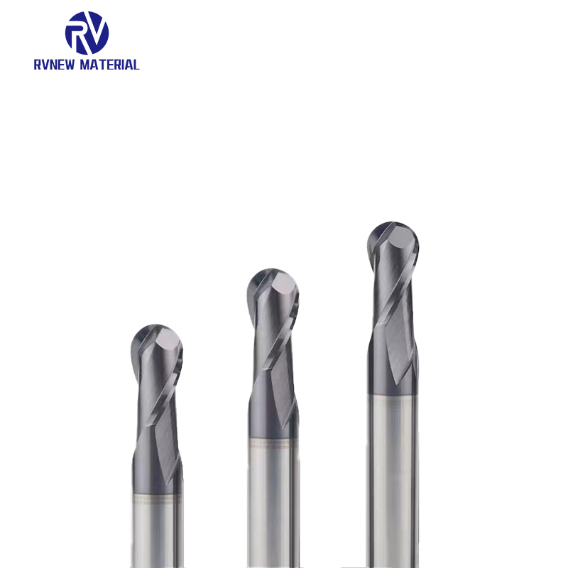 2Flutes 62HRC solid carbide milling cutter ball nose end mill for metal cutting