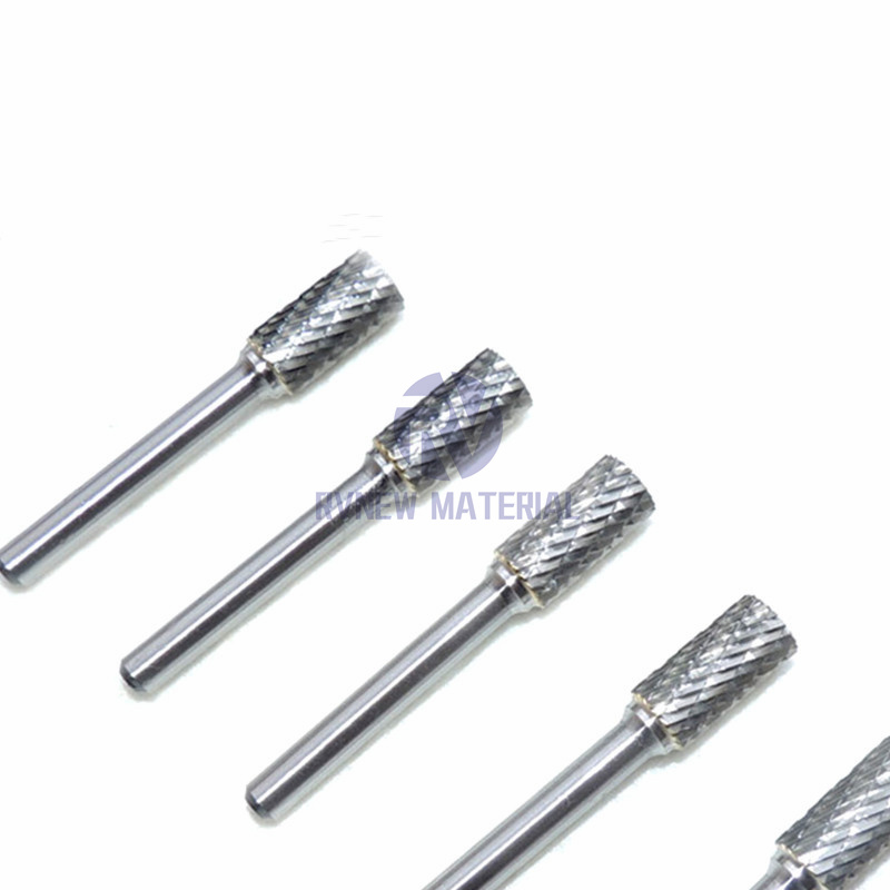 Single or Double Cut Solid Tungsten Cylindrical Carbide Rotary Burrs Wood Cutting Carving Tool Burrs for Wood Metal Cutting and Carving